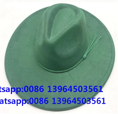 Zelený ozdobný klobouk Fedora s ochranou proti slunci