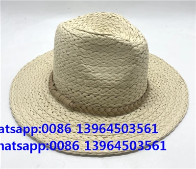 Přírodní ručně tkaný papír White Braid Fedora Hat