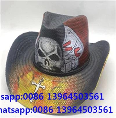 Muži Western Cowboy Slaměný Weaving Klobouk