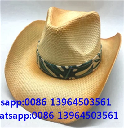 Muži Západní stuha Cowboy Slaměný Fisher Man Sun Klobouk