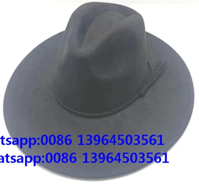 Rancher Wool Black Hat Kovbojský klobouk Fedora