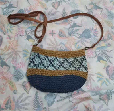 Dámská papírová háčkovaná crossbody kabelka