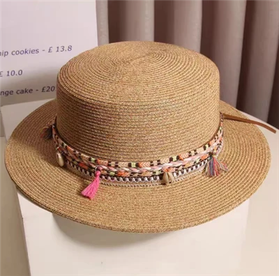 Boho Chic hnědé papírové slámy klobouk ženy