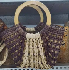 Tmavě barva ručně tkaná sláma dámské tašky